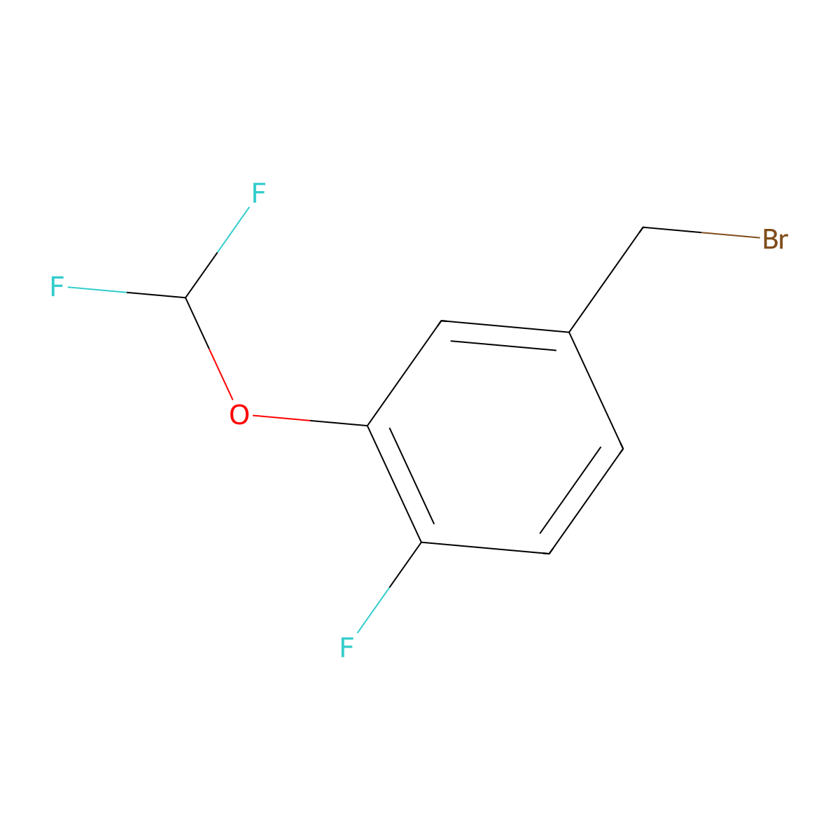 4-(Bromomethyl)-2-(difluoromethoxy)-1-fluorobenzene molecular structure, CAS 1261825-41-5