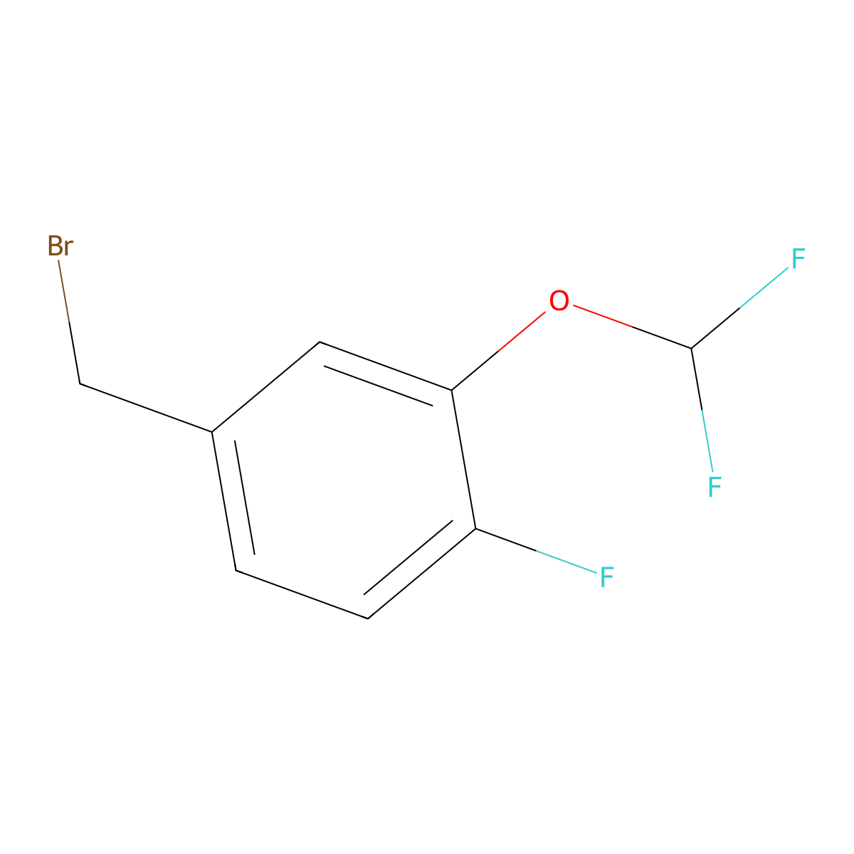 4-(Bromomethyl)-2-(difluoromethoxy)-1-fluorobenzene molecular structure, CAS 1261825-41-5