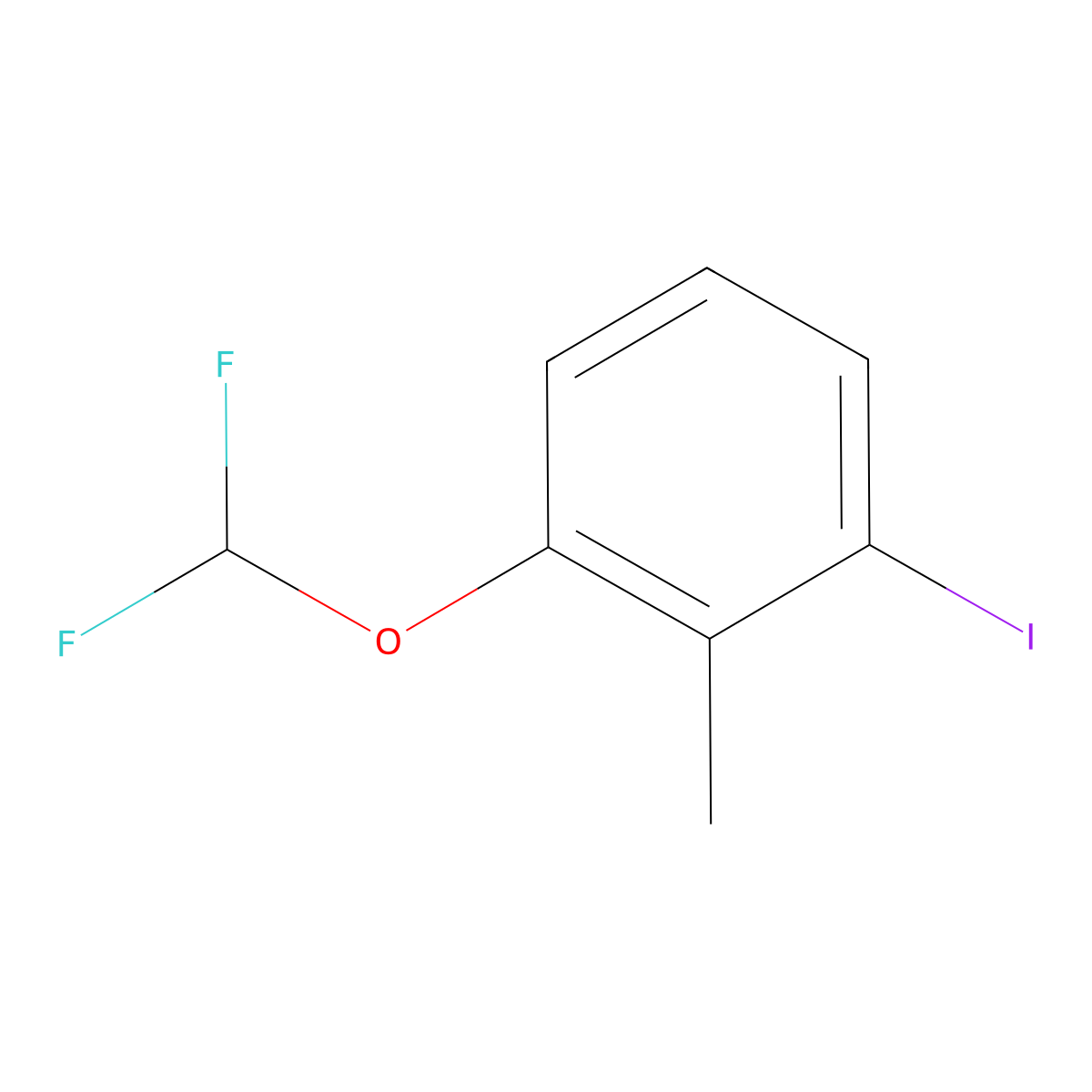 1-(Difluoromethoxy)-3-iodo-2-methylbenzene molecular structure, CAS 1261825-62-0