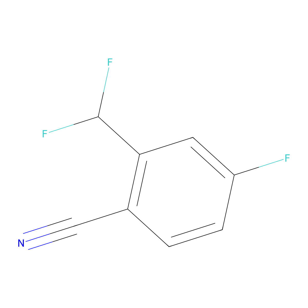 2-(Difluoromethyl)-4-fluorobenzonitrile molecular structure, CAS 1261825-82-4