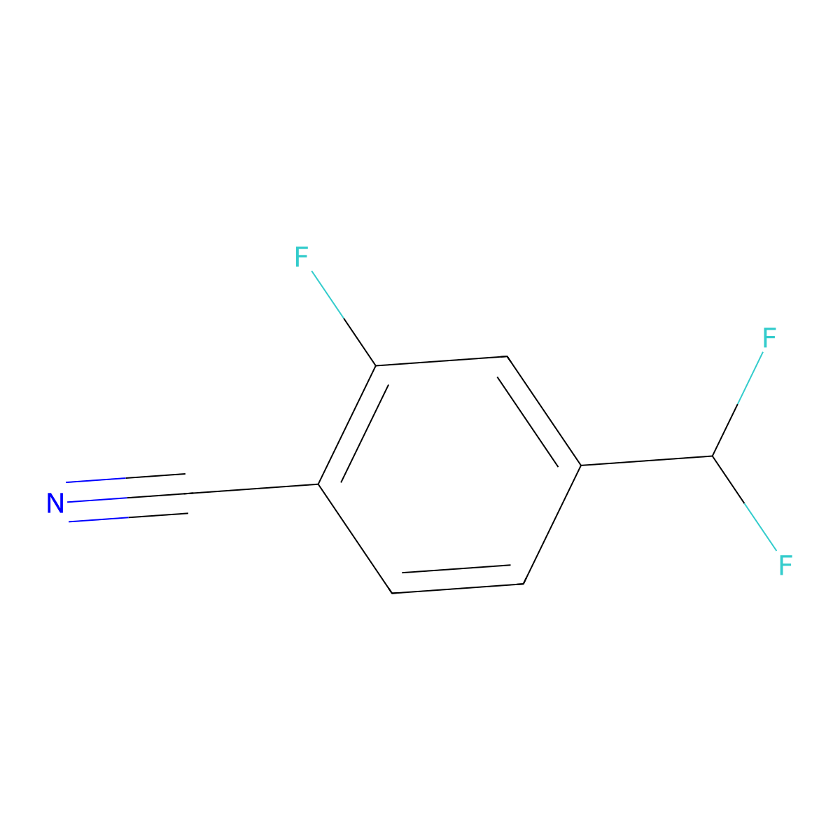 4-(Difluoromethyl)-2-fluorobenzonitrile molecular structure, CAS 1261825-83-5
