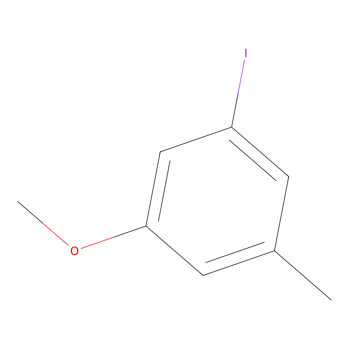 1-Iodo-3-methoxy-5-methylbenzene molecular structure, CAS 1261826-46-3