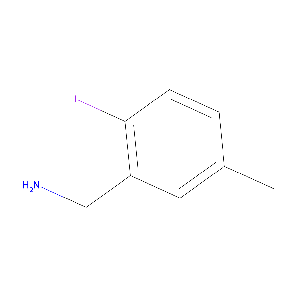 (2-Iodo-5-methylphenyl)methanamine molecular structure, CAS 1261826-59-8