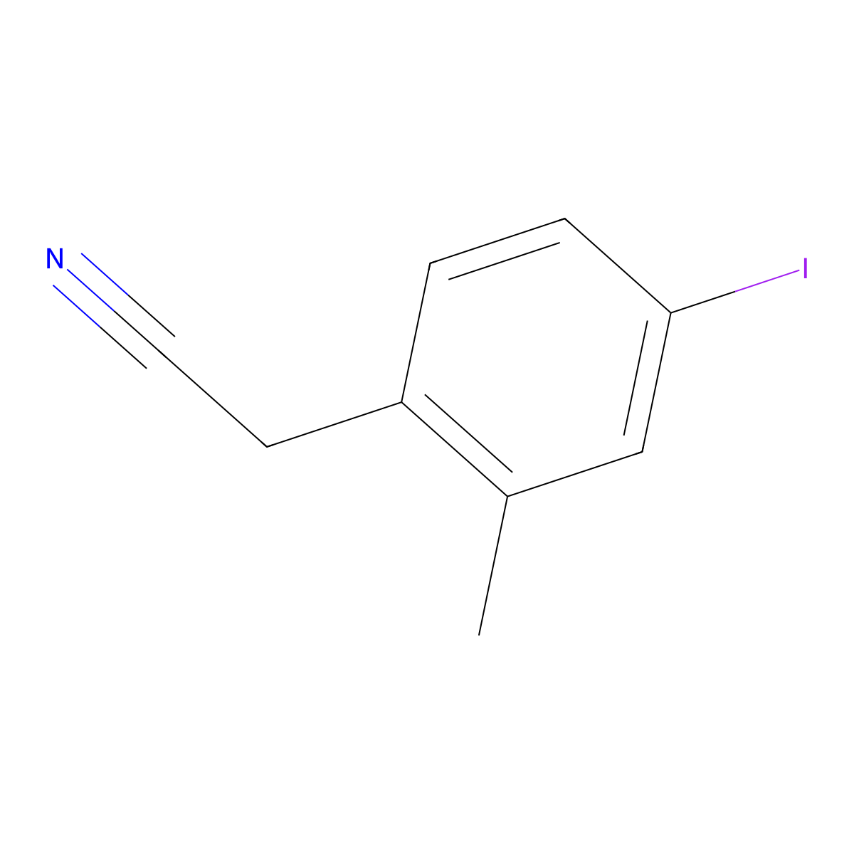 2-(4-Iodo-2-methylphenyl)acetonitrile molecular structure, CAS 1261826-74-7