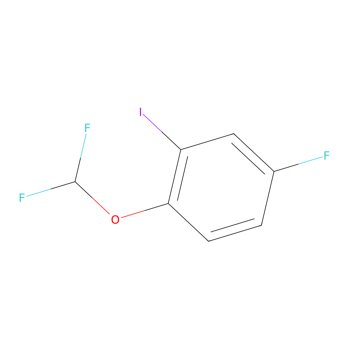 1-(Difluoromethoxy)-4-fluoro-2-iodobenzene molecular structure, CAS 1261827-29-5