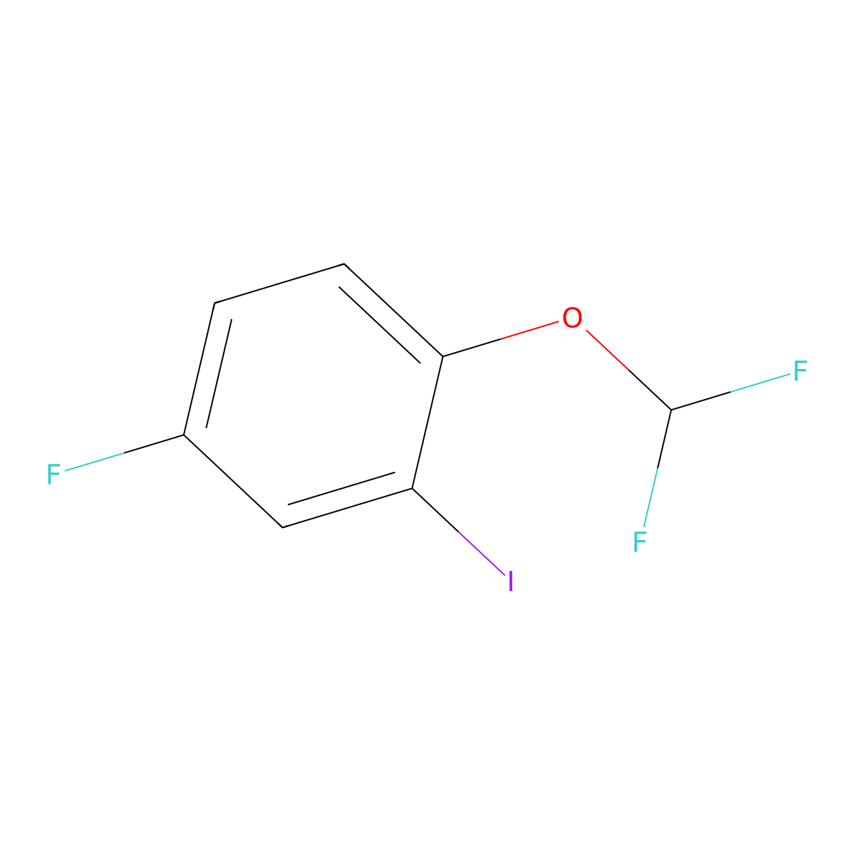 1-(Difluoromethoxy)-4-fluoro-2-iodobenzene molecular structure, CAS 1261827-29-5