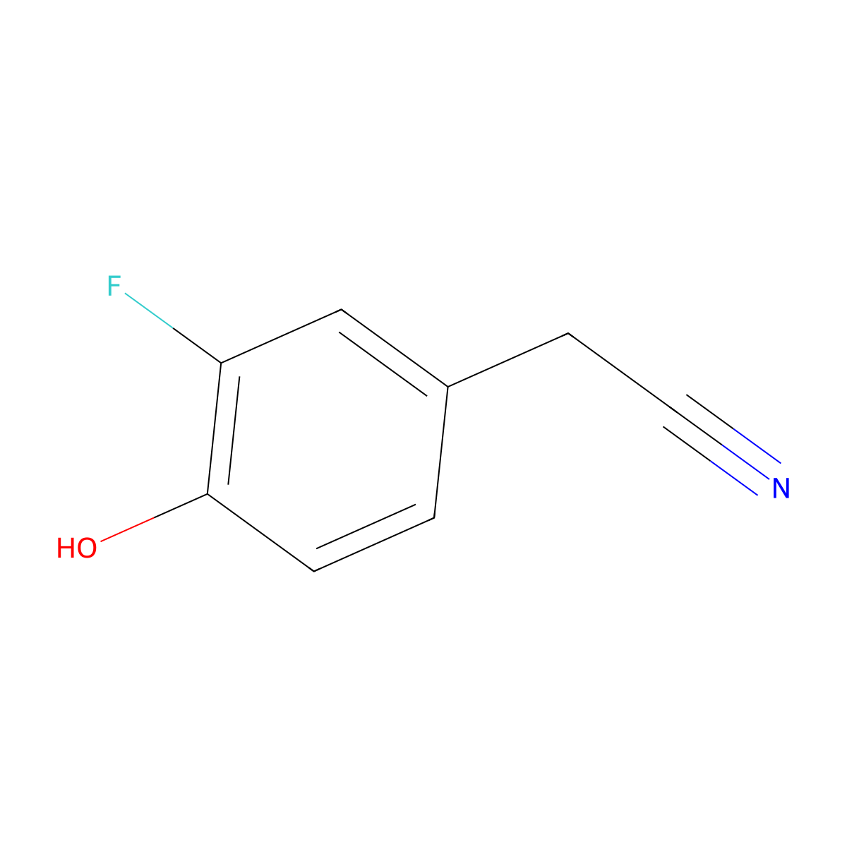 2-(3-Fluoro-4-hydroxyphenyl)acetonitrile molecular structure, CAS 1261827-57-9