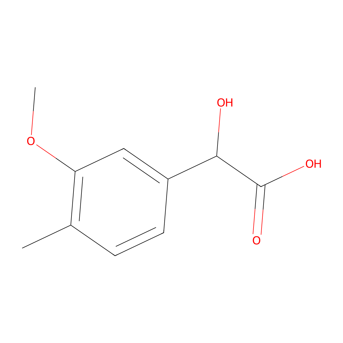 2-Hydroxy-2-(3-methoxy-4-methylphenyl)acetic acid molecular structure, CAS 1261827-77-3