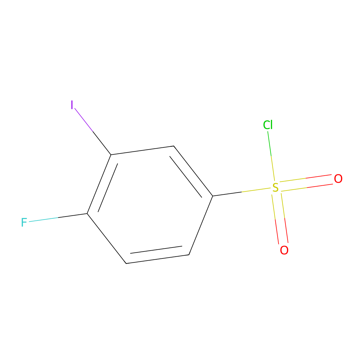4-Fluoro-3-iodobenzenesulfonyl chloride molecular structure, CAS 1261827-78-4