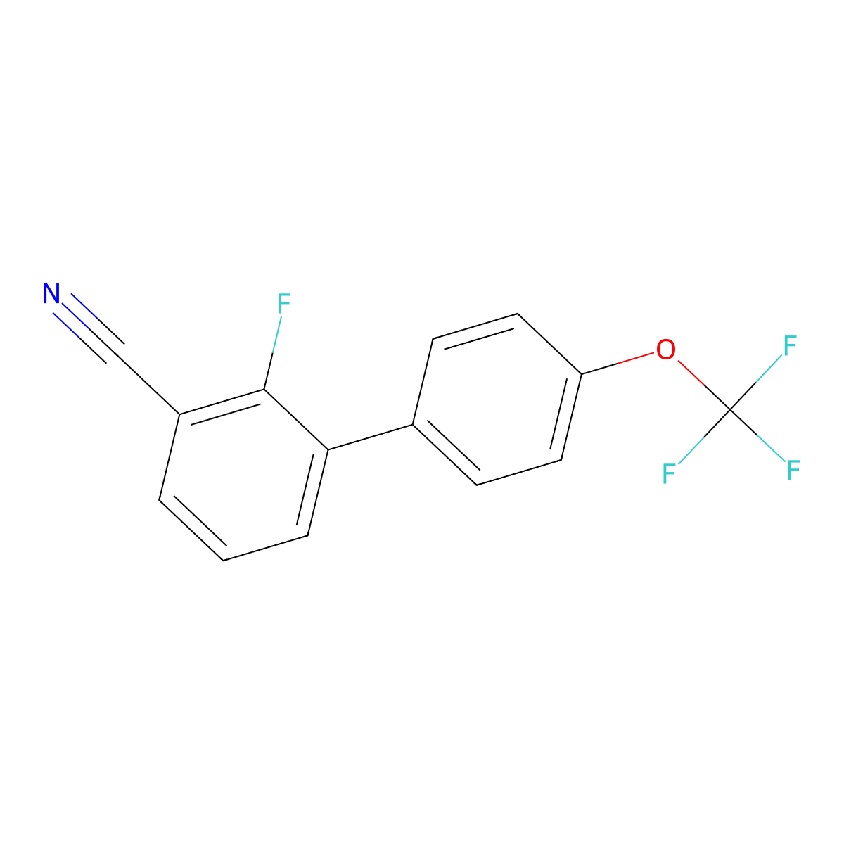 3-Cyano-2-fluoro-4'-(trifluoromethoxy)biphenyl molecular structure, CAS 1261827-80-8