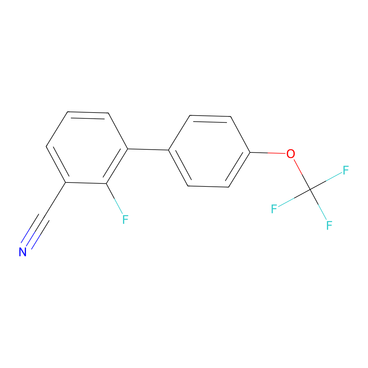 3-Cyano-2-fluoro-4'-(trifluoromethoxy)biphenyl molecular structure, CAS 1261827-80-8