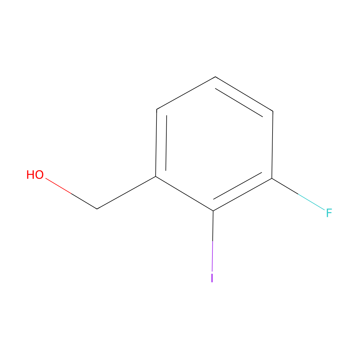 (3-Fluoro-2-iodophenyl)methanol molecular structure, CAS 1261827-82-0