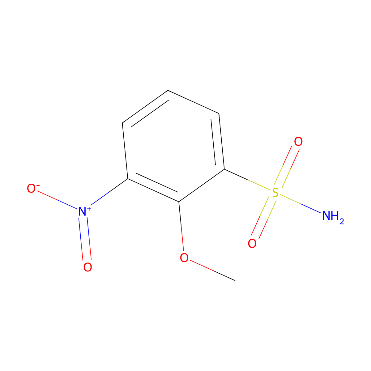 2-Methoxy-3-nitrobenzene-1-sulfonamide molecular structure, CAS 1261827-86-4