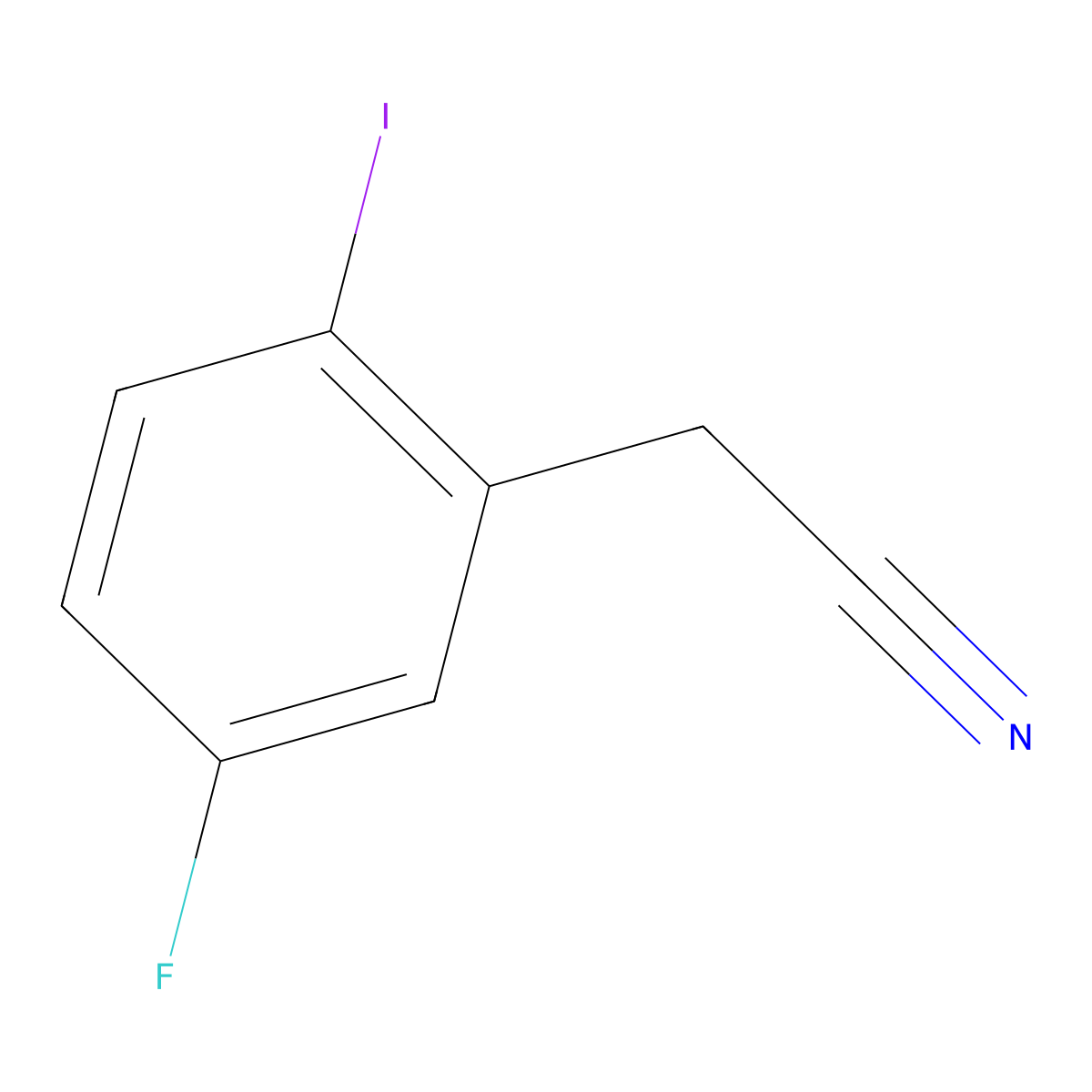 2-(5-Fluoro-2-iodophenyl)acetonitrile molecular structure, CAS 1261827-92-2