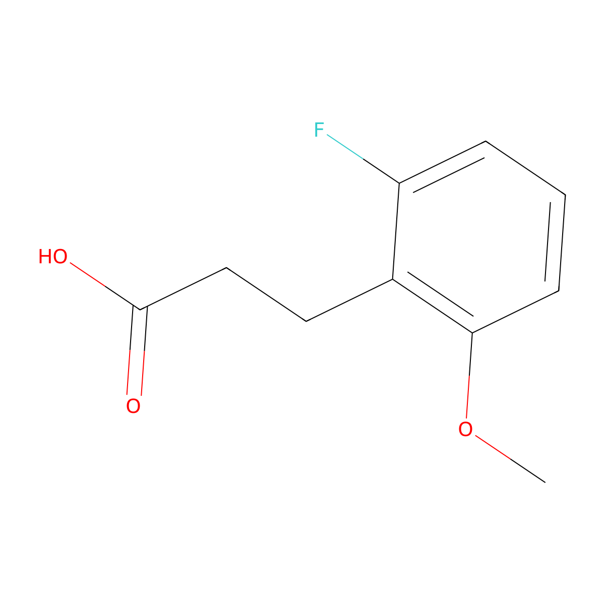 3-(2-Fluoro-6-methoxyphenyl)propanoic acid molecular structure, CAS 1261828-28-7