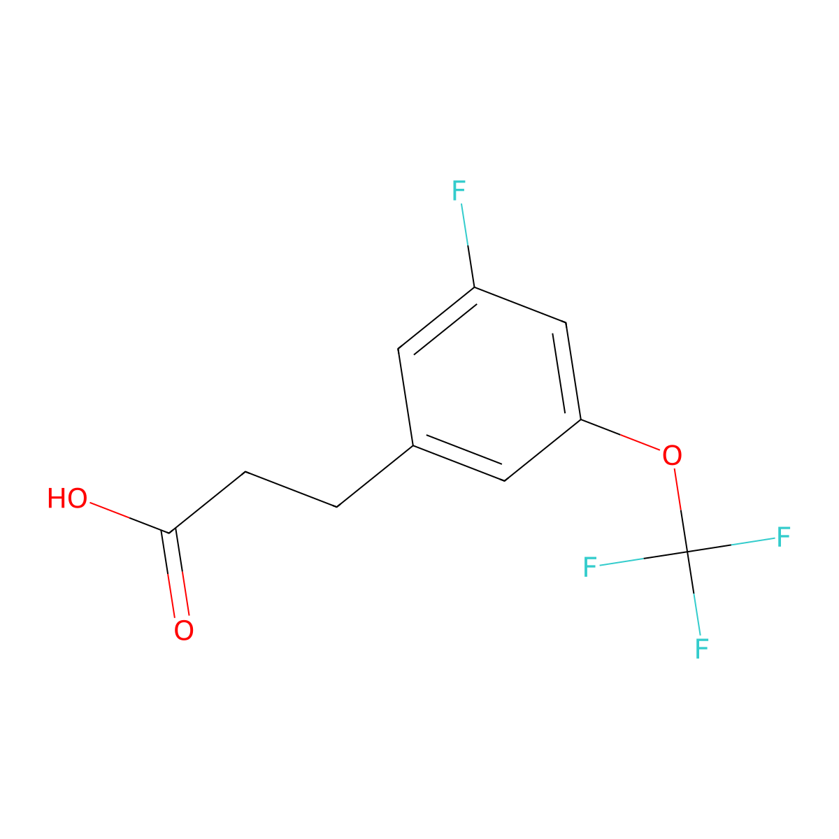 3-[3-Fluoro-5-(trifluoromethoxy)phenyl]propionic acid molecular structure, CAS 1261828-37-8