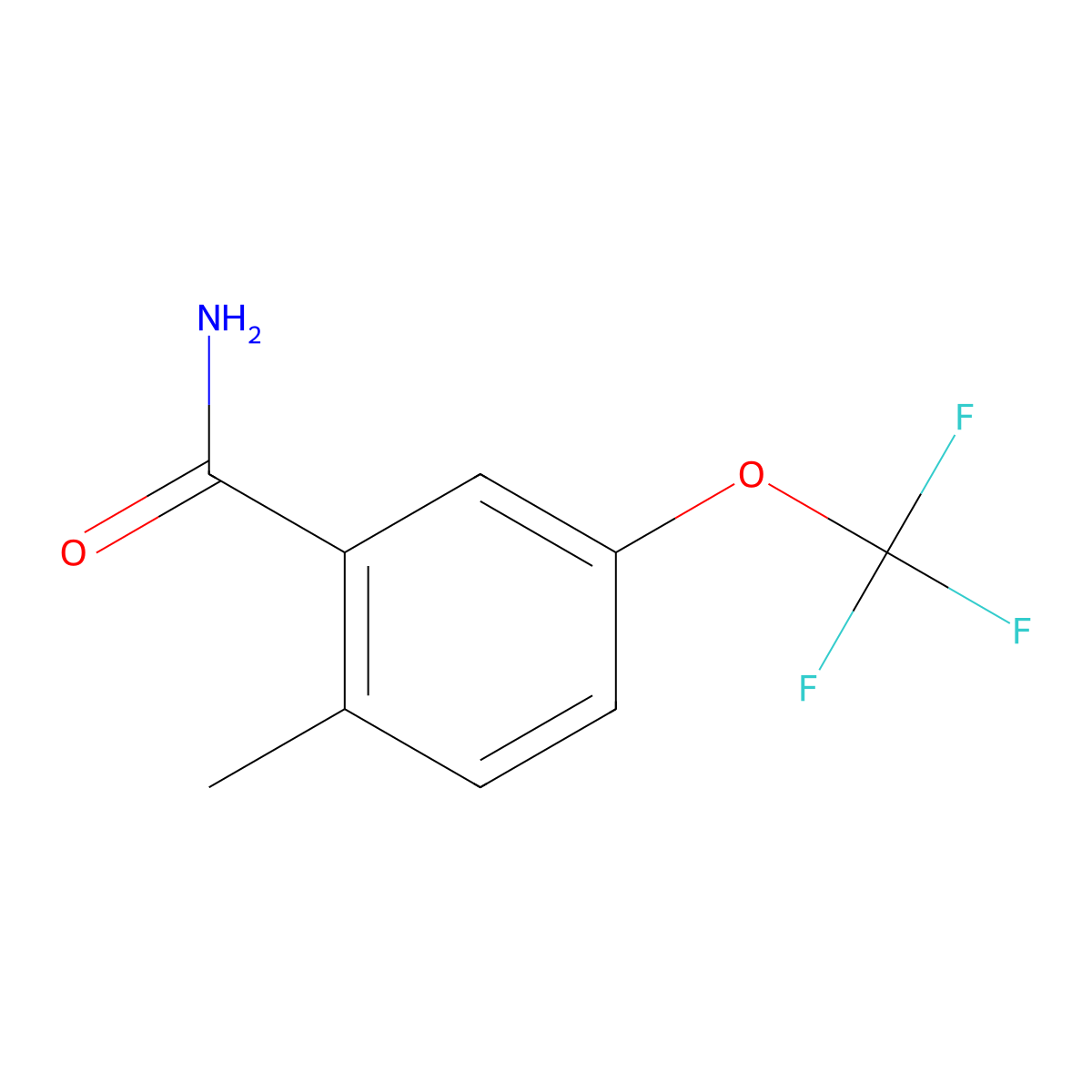 2-Methyl-5-(trifluoromethoxy)benzamide molecular structure, CAS 1261828-46-9