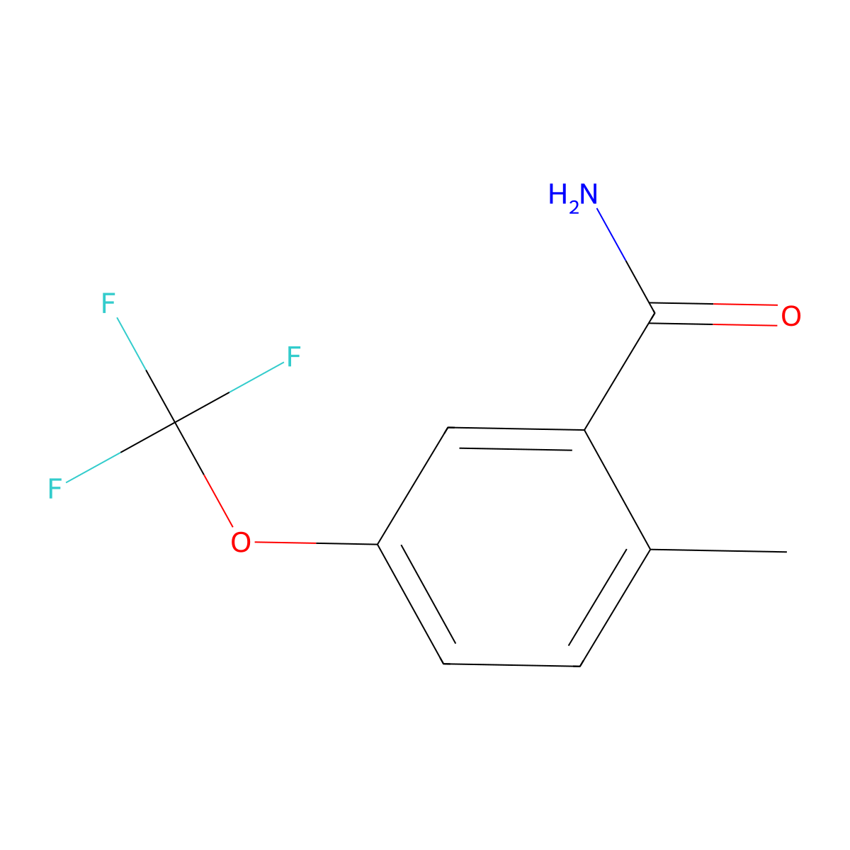 2-Methyl-5-(trifluoromethoxy)benzamide molecular structure, CAS 1261828-46-9