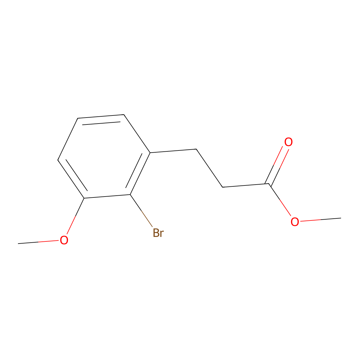 Methyl 3-(2-bromo-3-methoxyphenyl)propanoate molecular structure, CAS 1261829-39-3