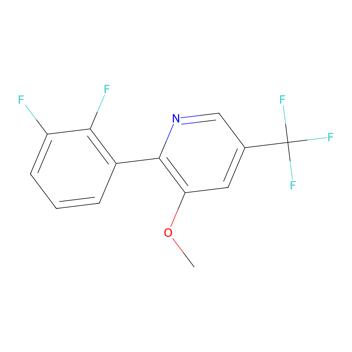 2-(2,3-Difluorophenyl)-3-methoxy-5-(trifluoromethyl)pyridine molecular structure, CAS 1261830-27-6