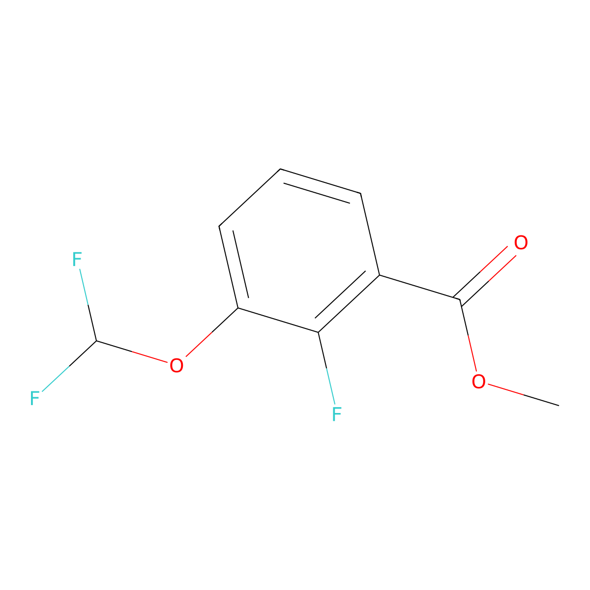 Methyl 3-(difluoromethoxy)-2-fluorobenzoate molecular structure, CAS 1261830-38-9