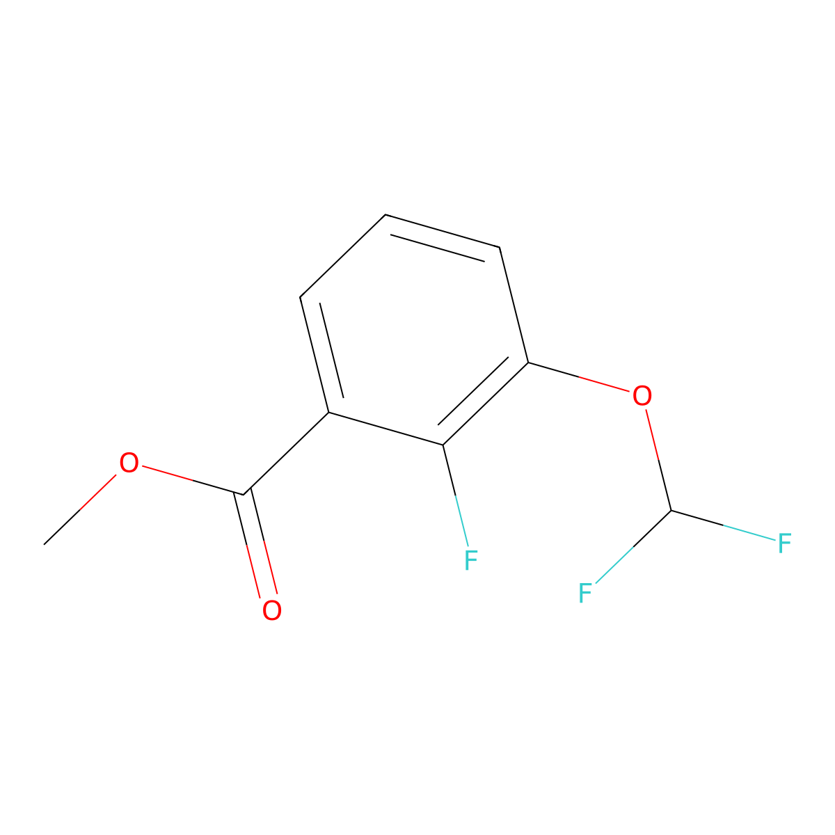 Methyl 3-(difluoromethoxy)-2-fluorobenzoate molecular structure, CAS 1261830-38-9