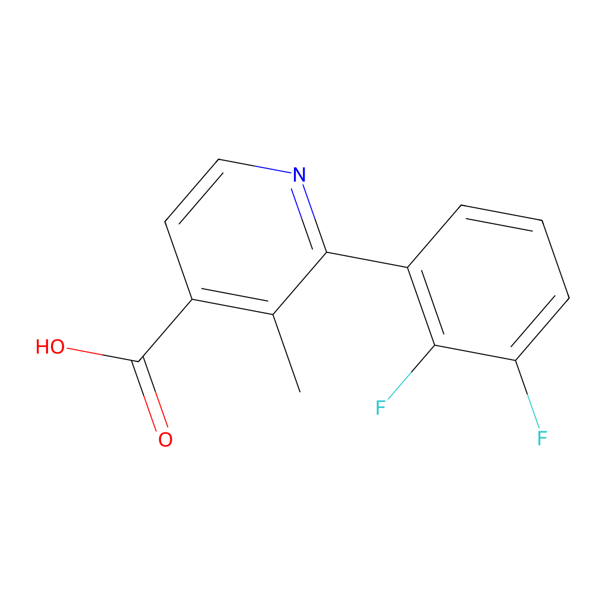 2-(2,3-Difluorophenyl)-3-methylisonicotinic acid molecular structure, CAS 1261830-39-0