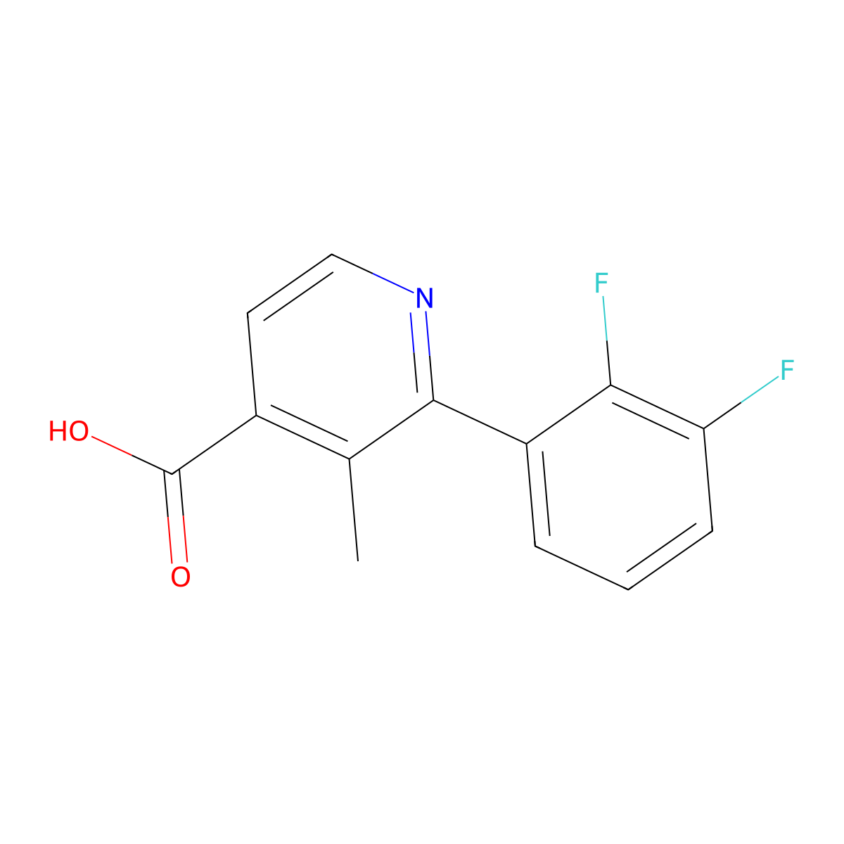 2-(2,3-Difluorophenyl)-3-methylisonicotinic acid molecular structure, CAS 1261830-39-0