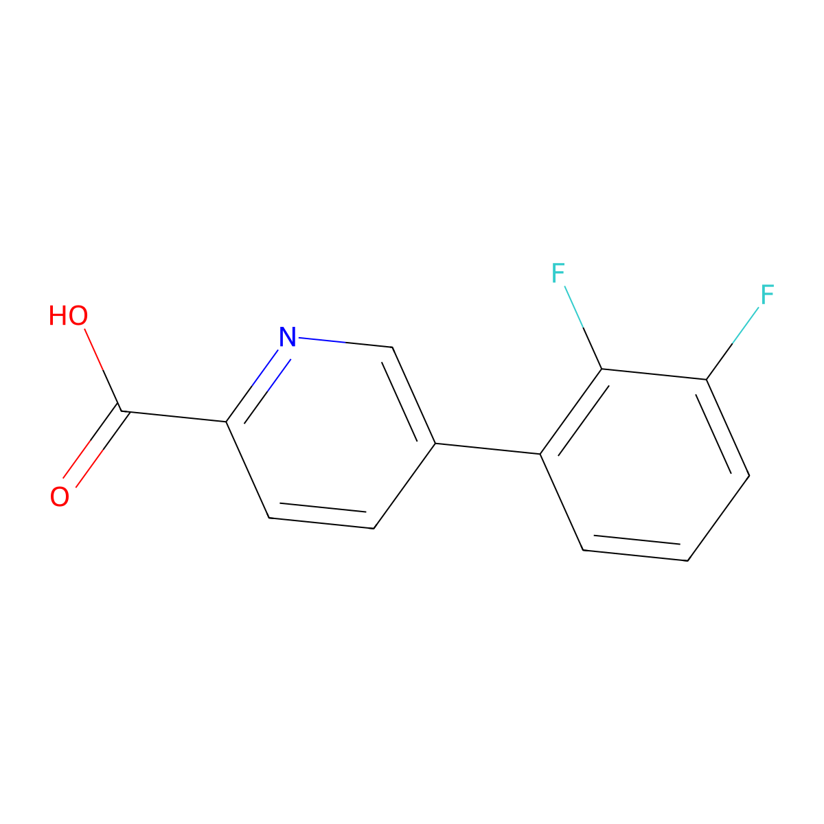5-(2,3-Difluorophenyl)picolinic acid molecular structure, CAS 1261830-65-2