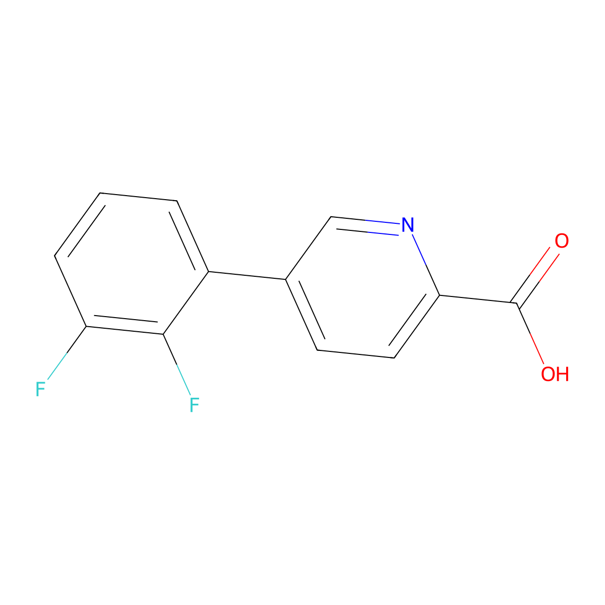 5-(2,3-Difluorophenyl)picolinic acid molecular structure, CAS 1261830-65-2