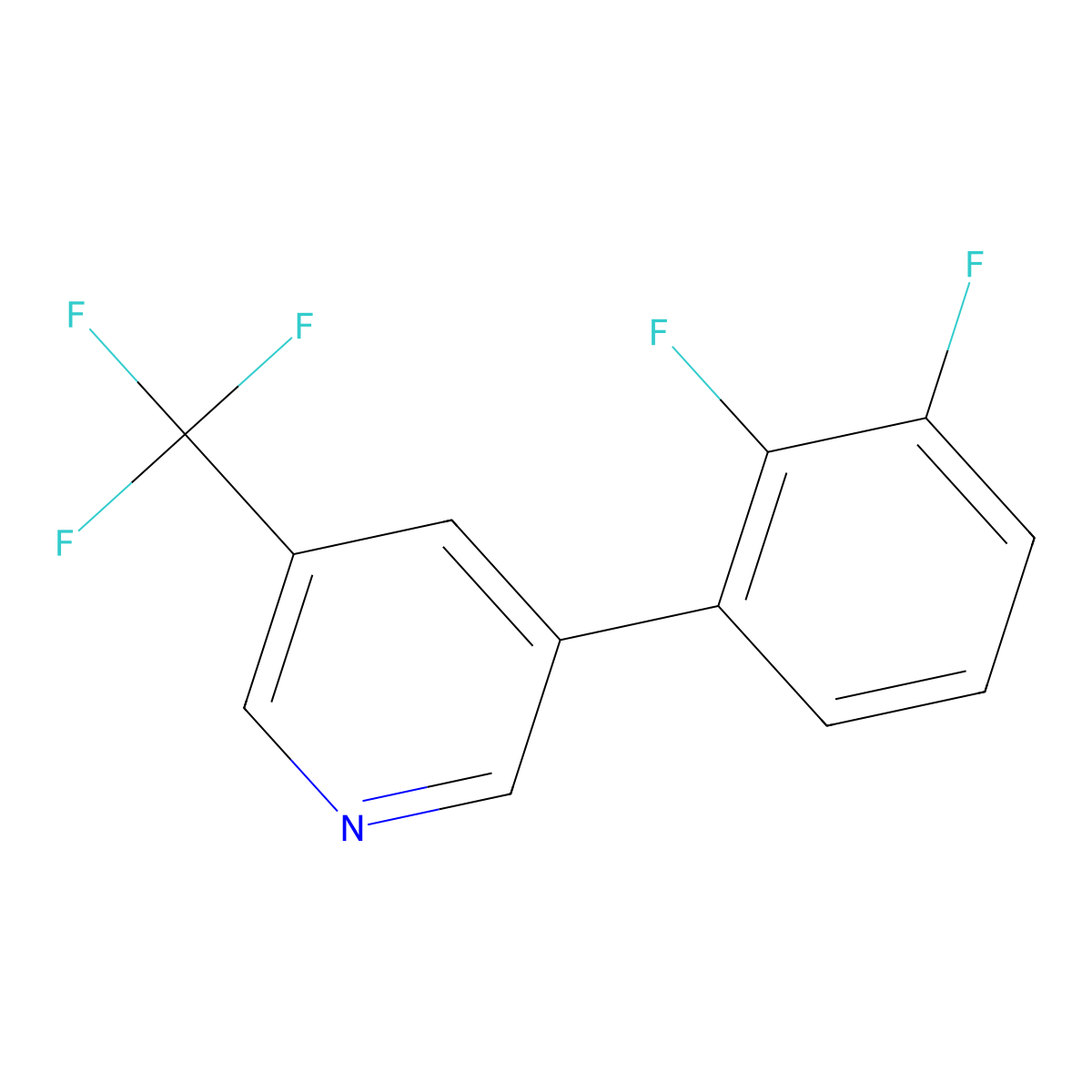 3-(2,3-Difluorophenyl)-5-(trifluoromethyl)pyridine molecular structure, CAS 1261830-87-8