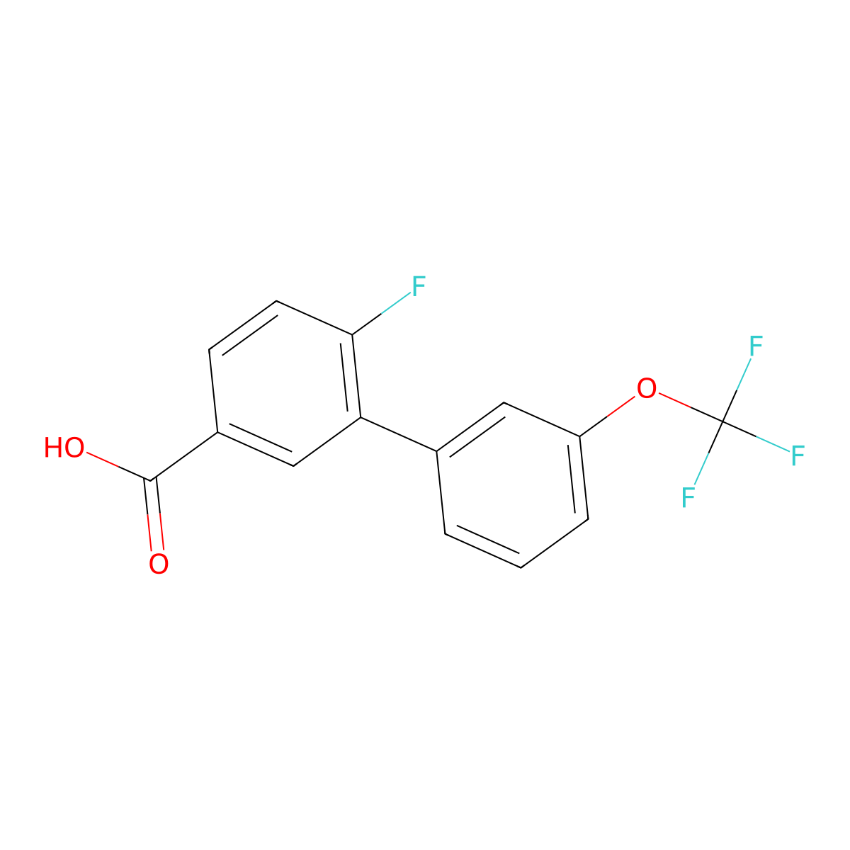 4-Fluoro-3-(3-trifluoromethoxyphenyl)benzoic acid molecular structure, CAS 1261831-44-0
