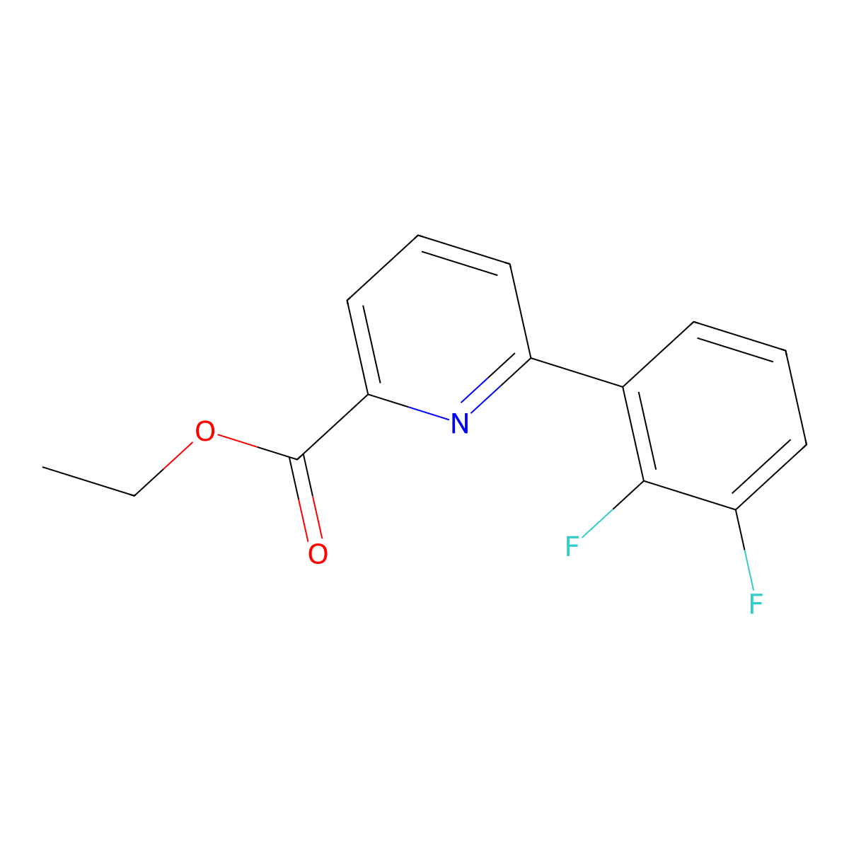 Ethyl 6-(2,3-difluorophenyl)picolinate molecular structure, CAS 1261831-63-3