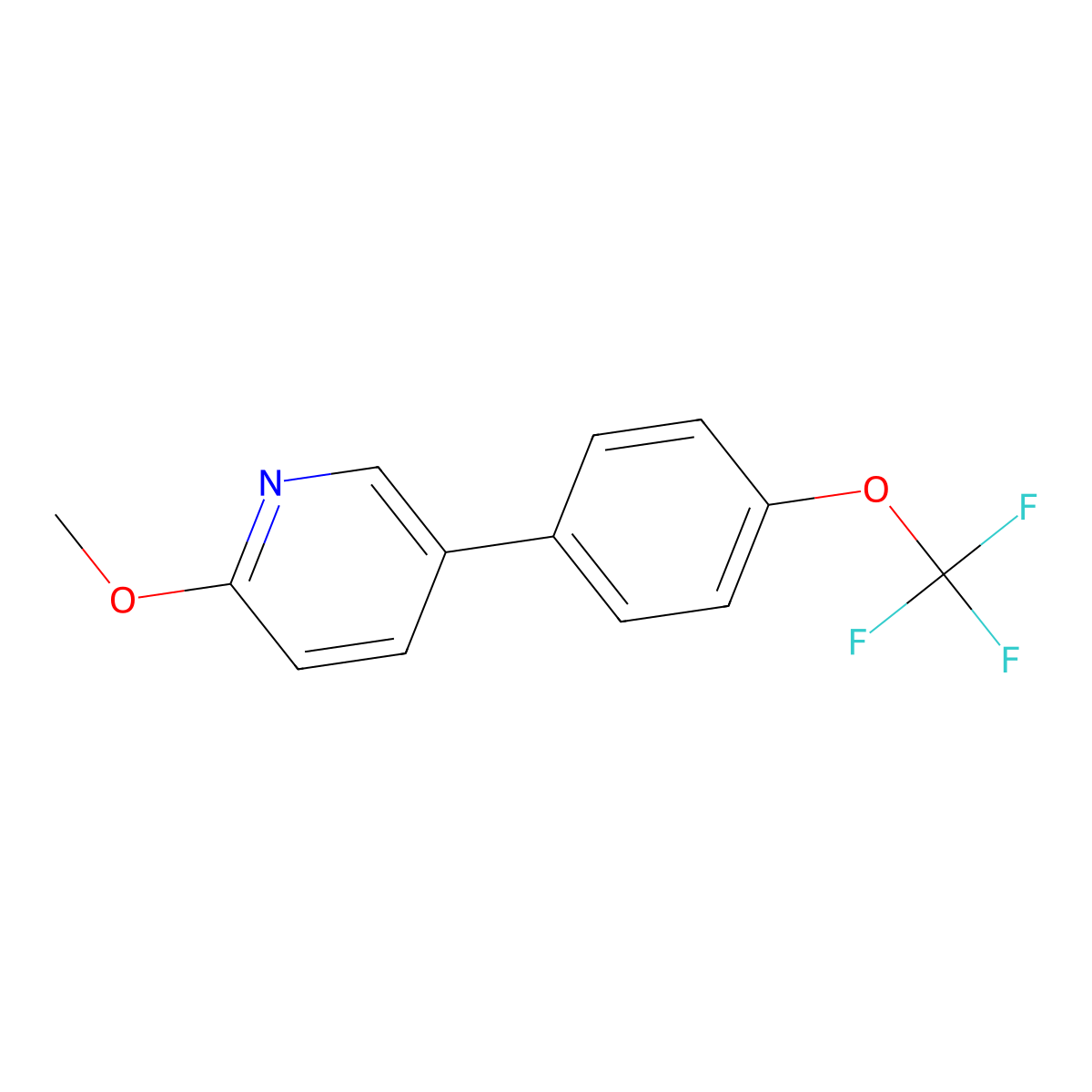 2-Methoxy-5-[4-(trifluoromethoxy)phenyl]pyridiine molecular structure, CAS 1261831-77-9
