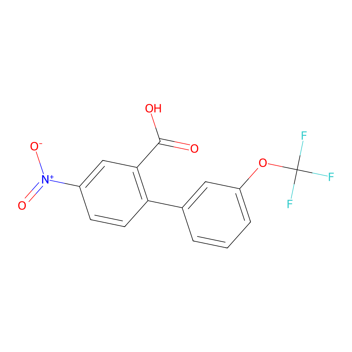 4-Nitro-3'-(trifluoromethoxy)biphenyl-2-carboxylic acid molecular structure, CAS 1261832-74-9