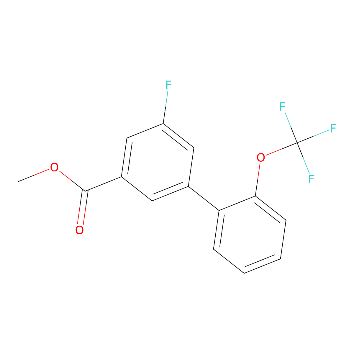 5-Fluoro-2'-(trifluoromethoxy)biphenyl-3-carboxylic acid methyl ester molecular structure, CAS 1261832-95-4
