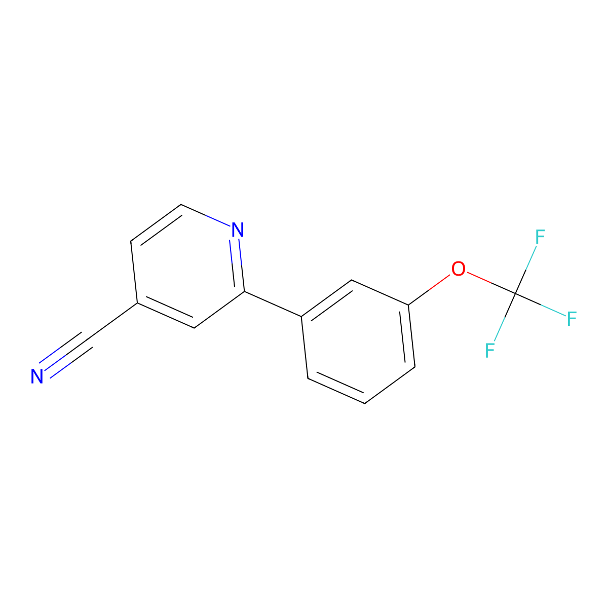 2-(3-(Trifluoromethoxy)phenyl)isonicotinonitrile molecular structure, CAS 1261833-82-2