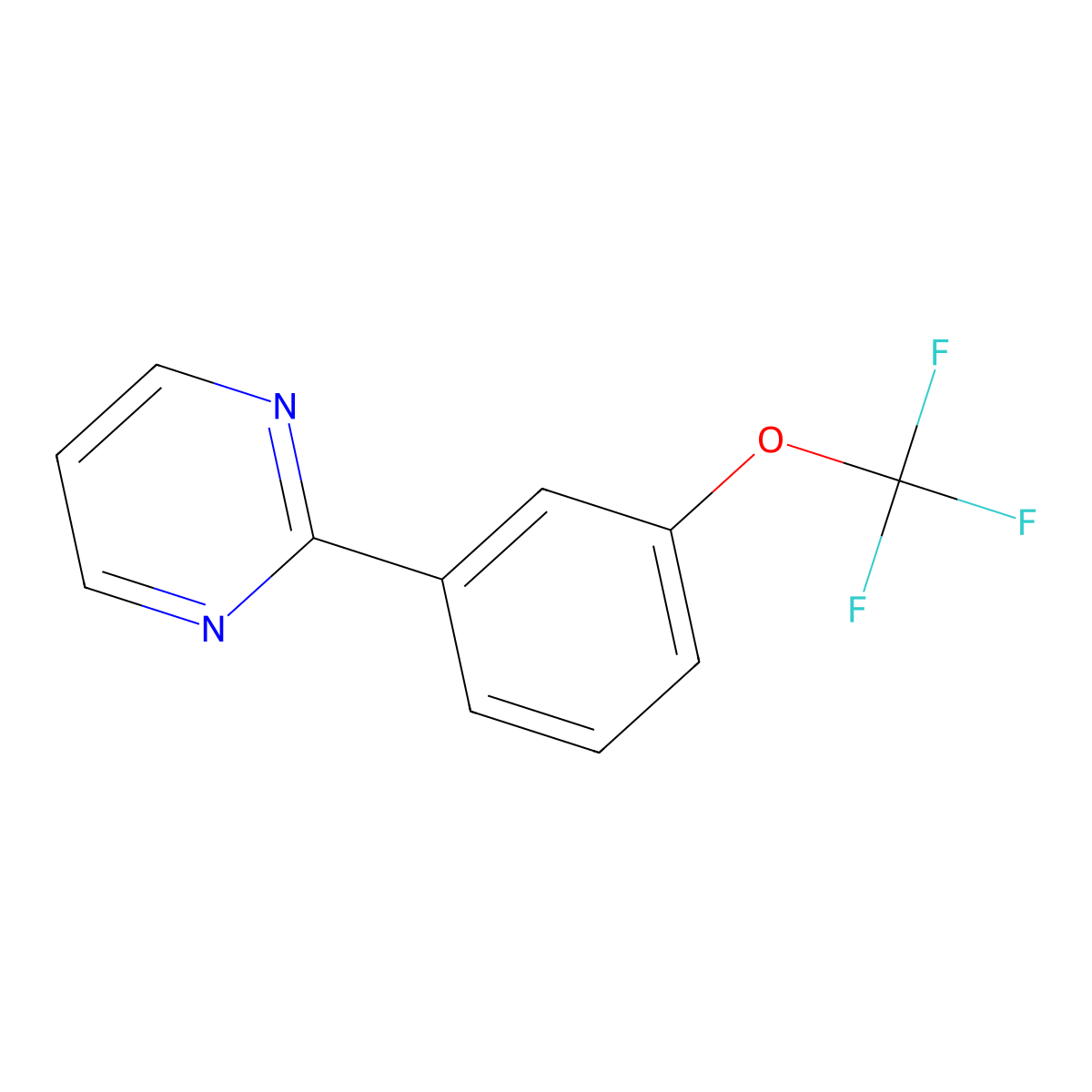 2-(3-(Trifluoromethoxy)phenyl)pyrimidine molecular structure, CAS 1261833-91-3