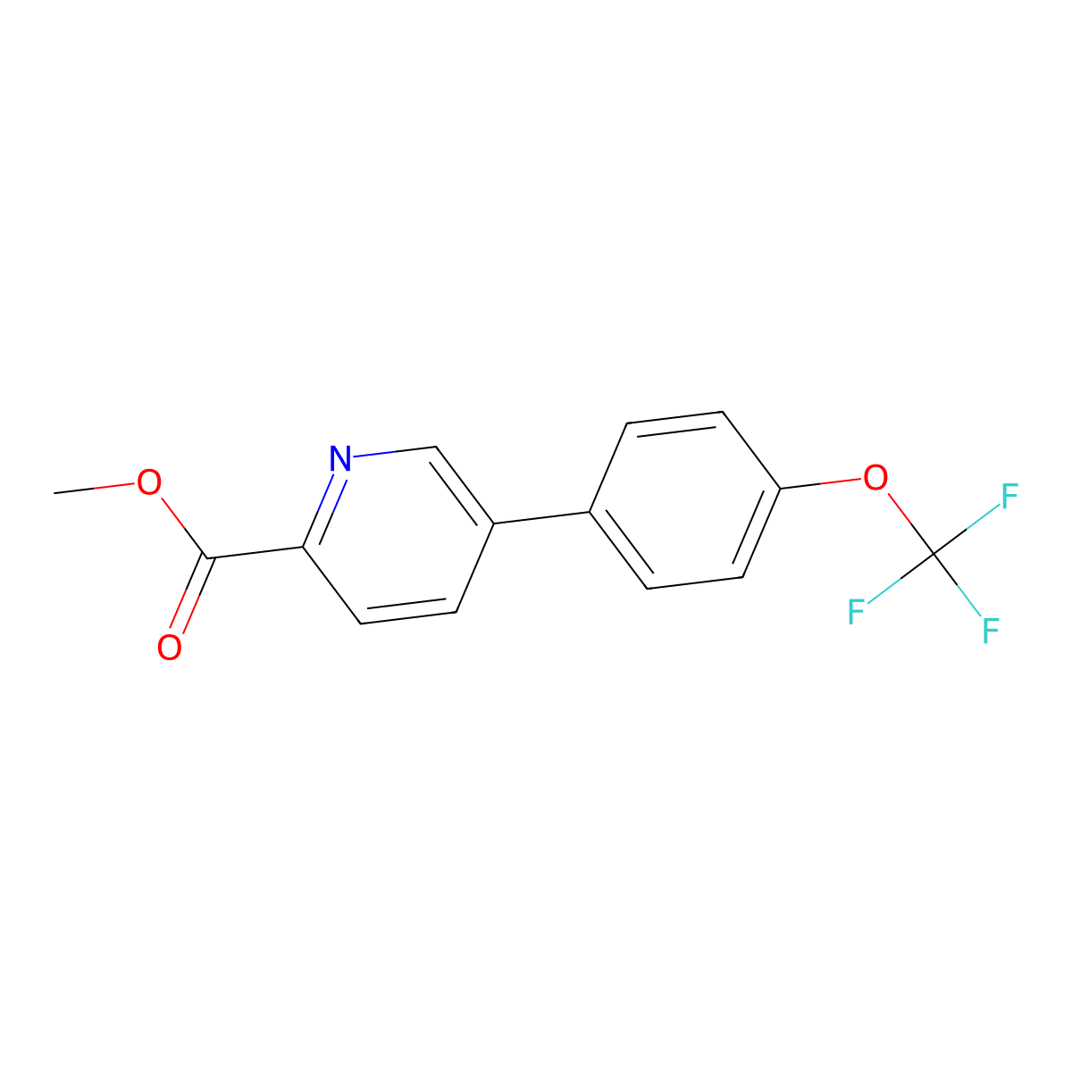 Methyl 5-(4-(trifluoromethoxy)phenyl)picolinate molecular structure, CAS 1261834-10-9