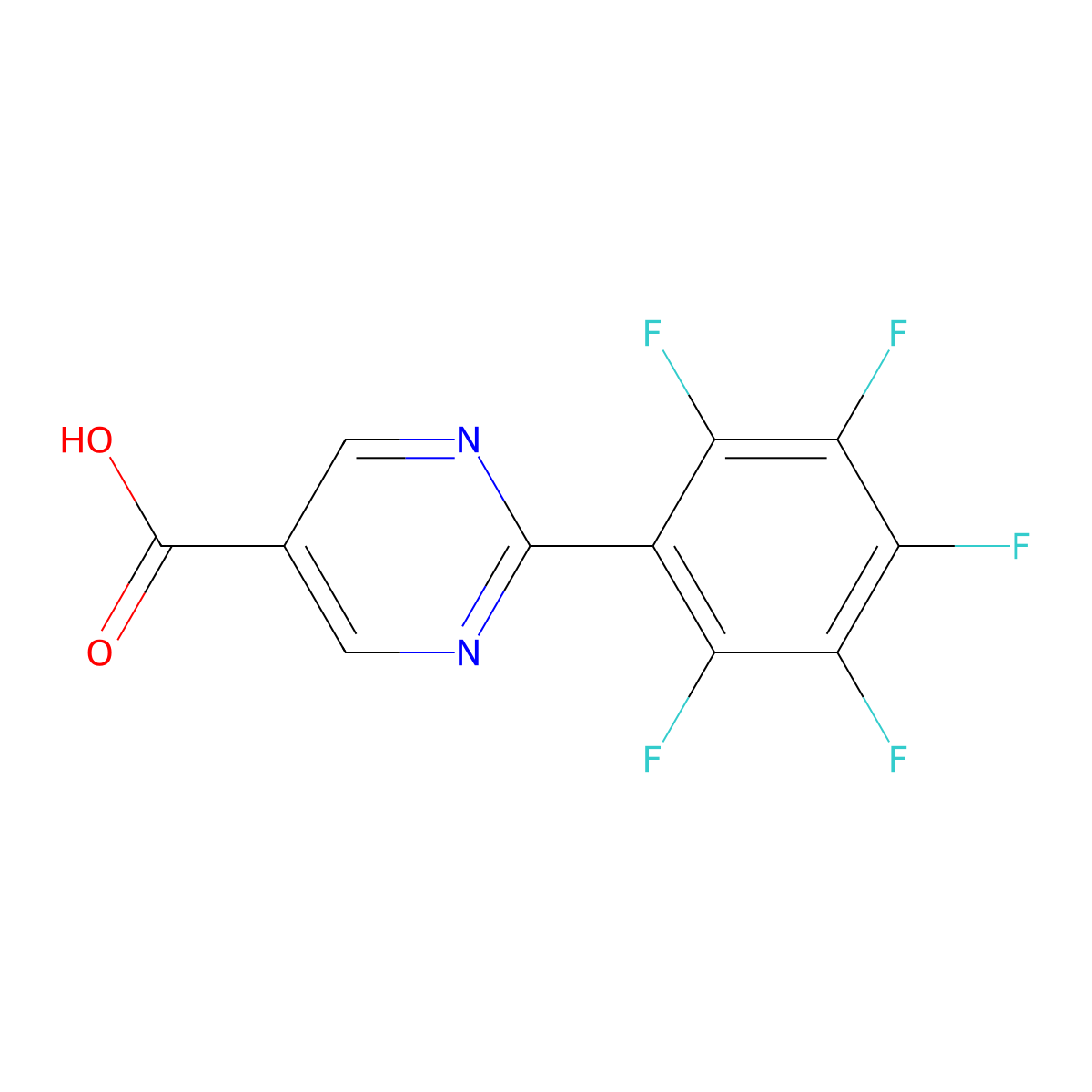 2-(Perfluorophenyl)pyrimidine-5-carboxylic acid molecular structure, CAS 1261835-07-7