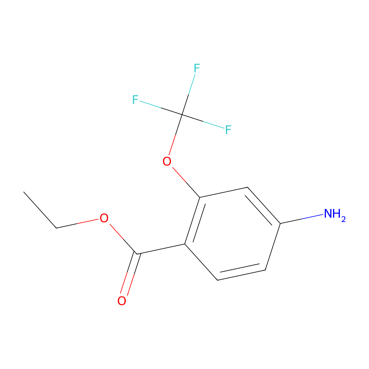 Ethyl 4-amino-2-(trifluoromethoxy)benzoate molecular structure, CAS 1261835-45-3