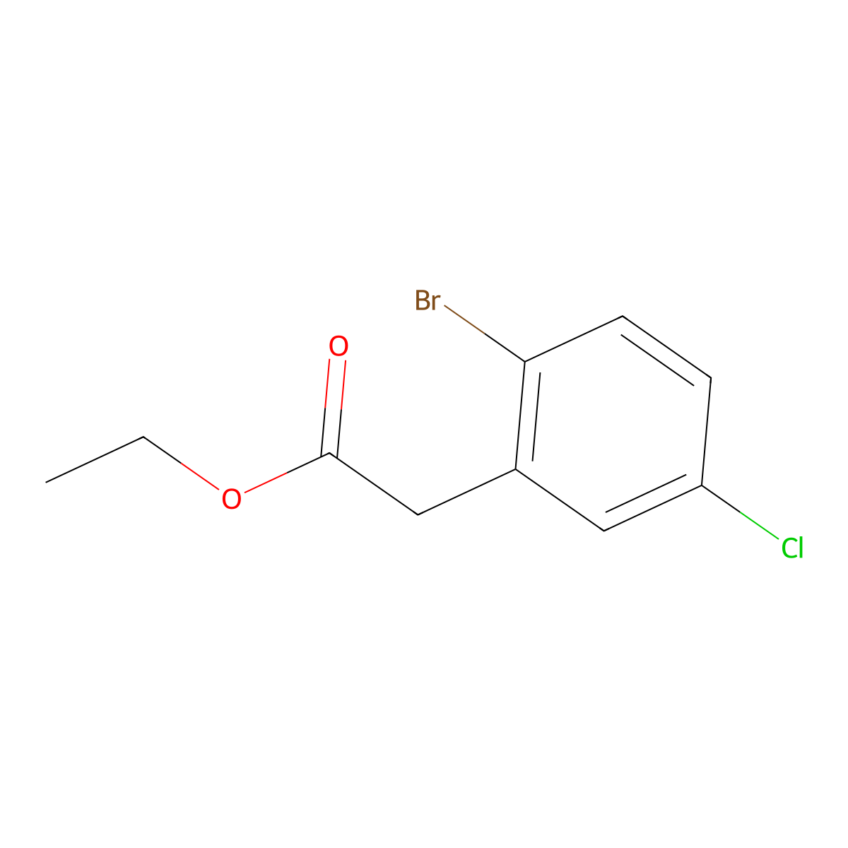 Ethyl 2-(2-bromo-5-chlorophenyl)acetate molecular structure, CAS 1261835-53-3