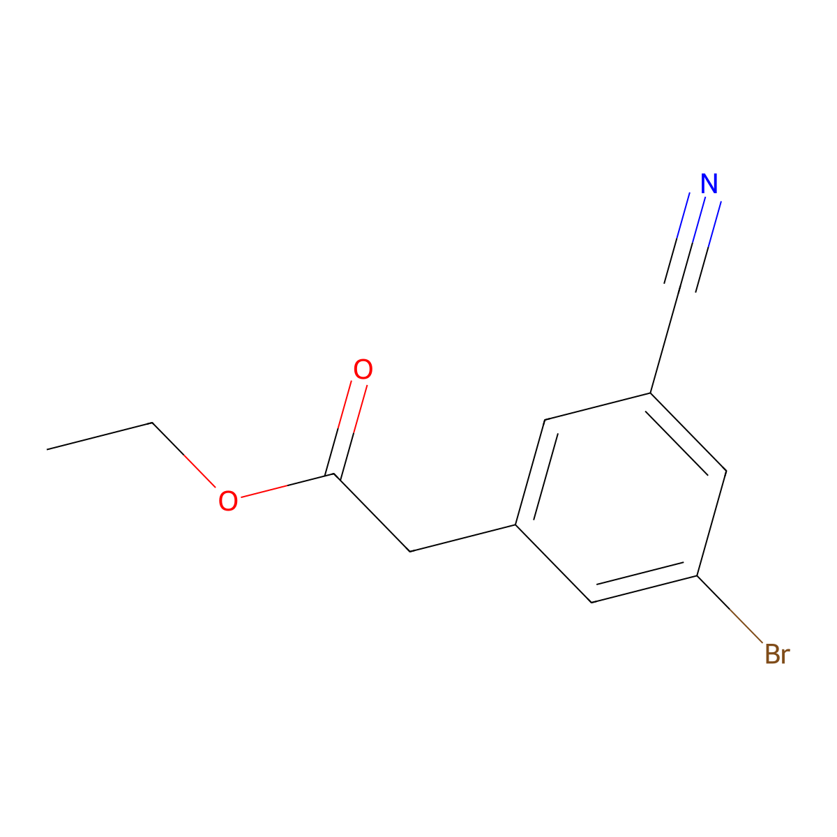3-Bromo-5-cyanophenylacetic acid ethyl ester molecular structure, CAS 1261835-55-5