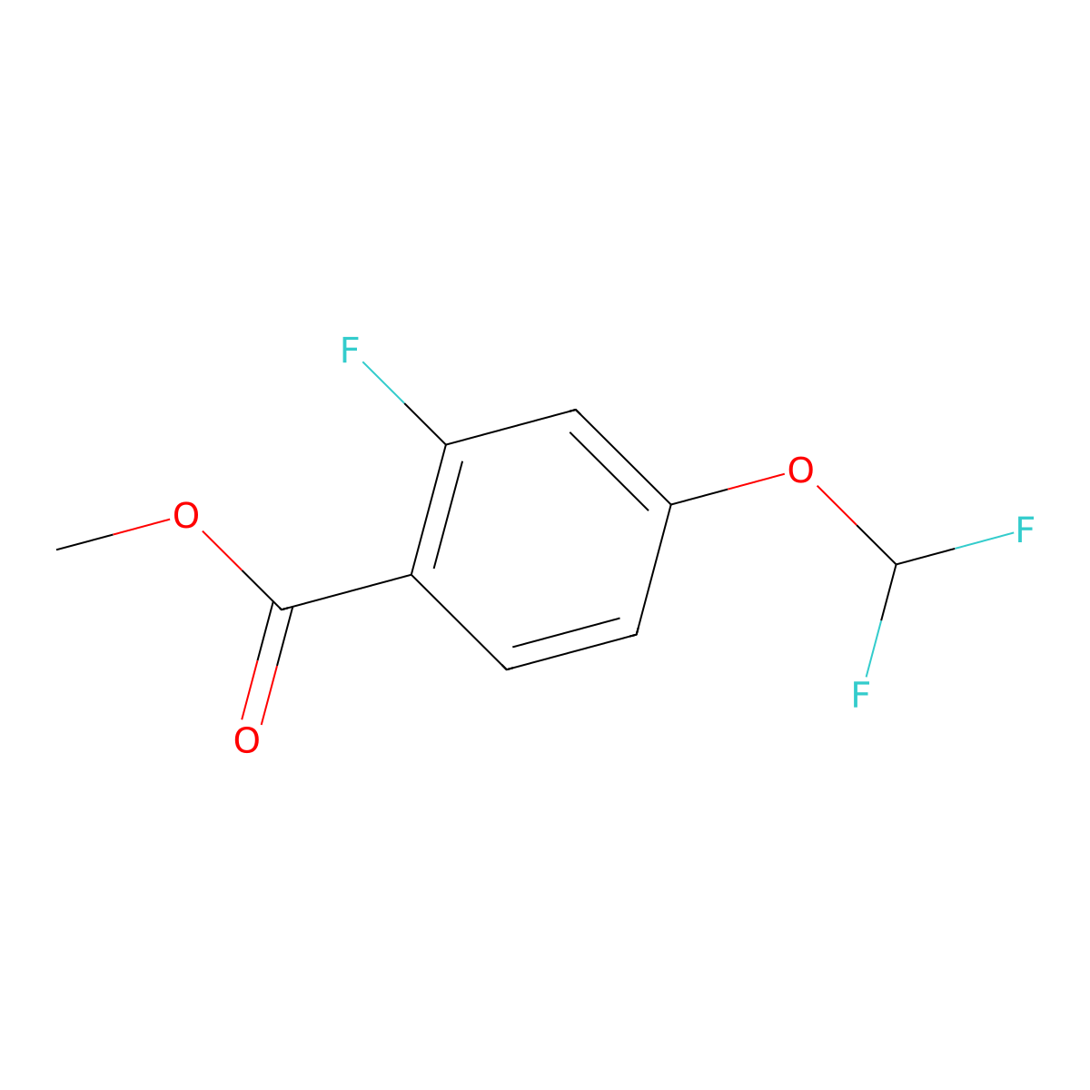 Methyl 4-(difluoromethoxy)-2-fluorobenzoate molecular structure, CAS 1261835-89-5