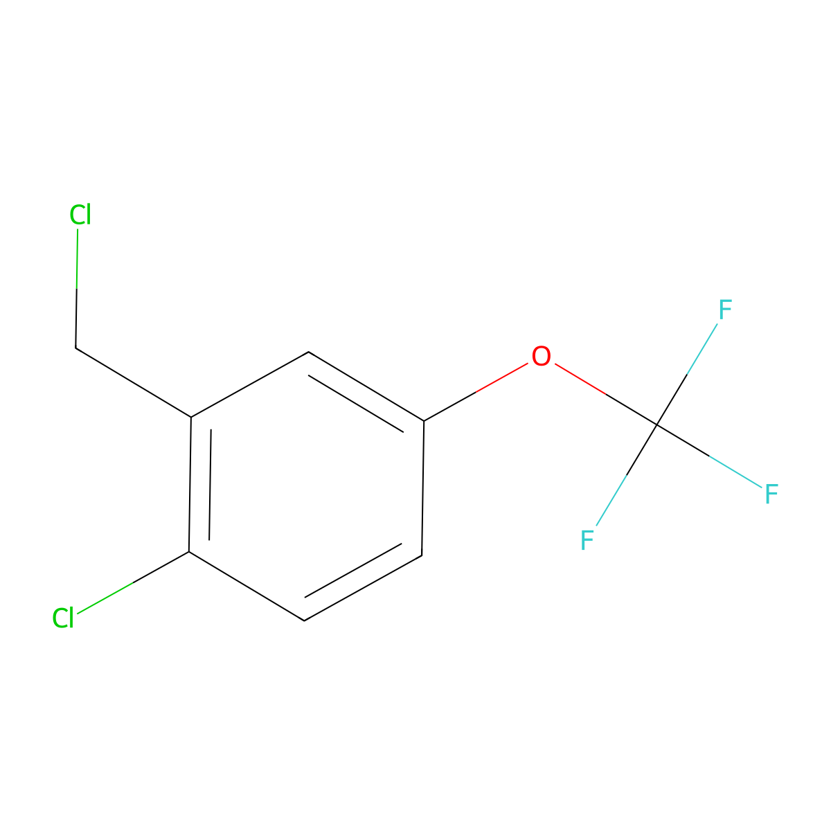 1-Chloro-2-(chloromethyl)-4-(trifluoromethoxy)benzene molecular structure, CAS 1261836-07-0