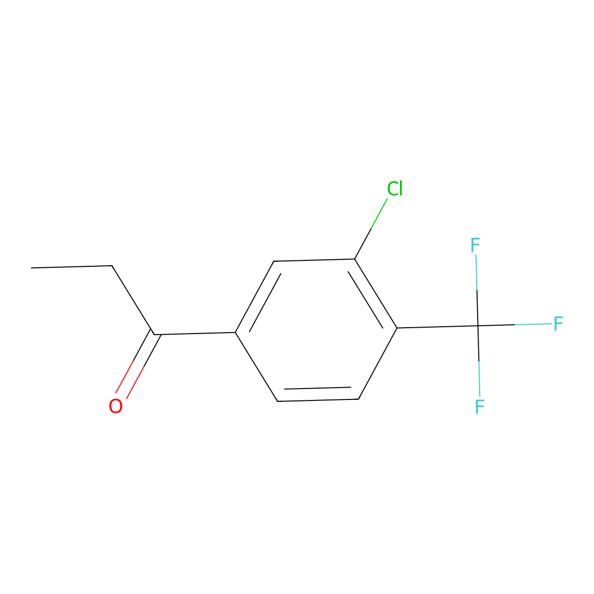 1-[3-Chloro-4-(trifluoromethyl)phenyl]-1-propanone molecular structure, CAS 1261836-34-3