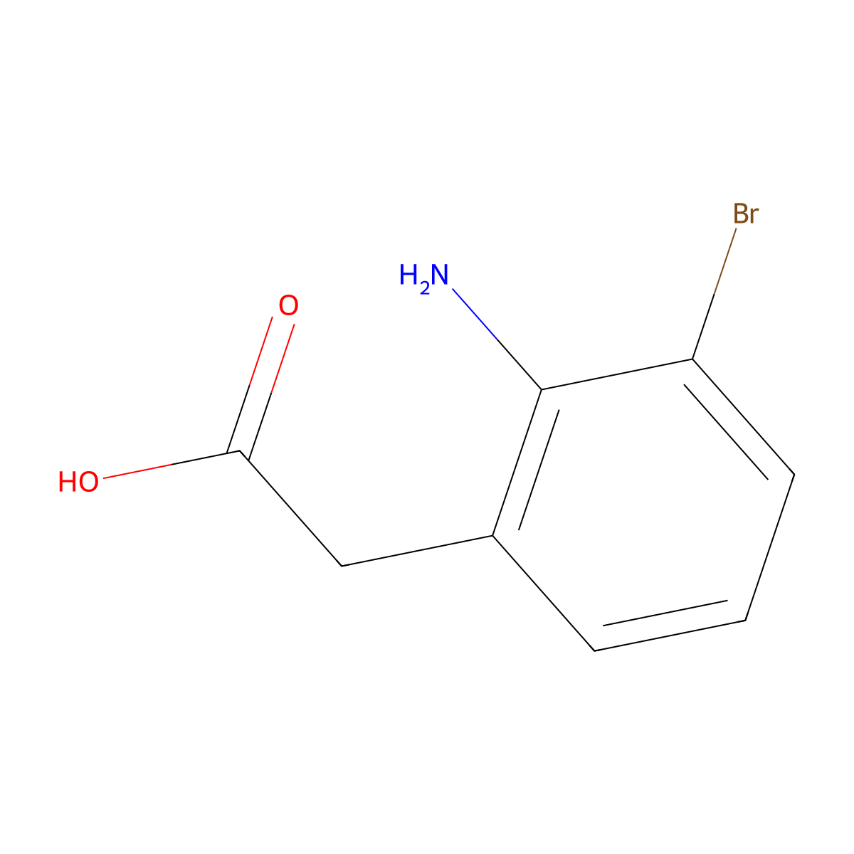 2-(2-Amino-3-bromophenyl)acetic acid molecular structure, CAS 1261836-75-2