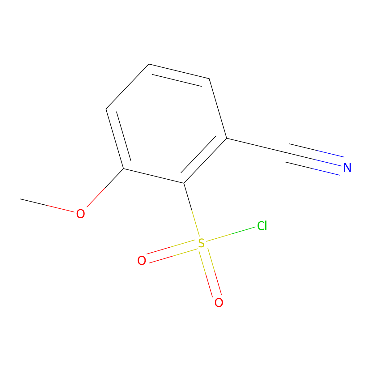 2-Cyano-6-methoxybenzenesulfonyl chloride molecular structure, CAS 1261836-87-6
