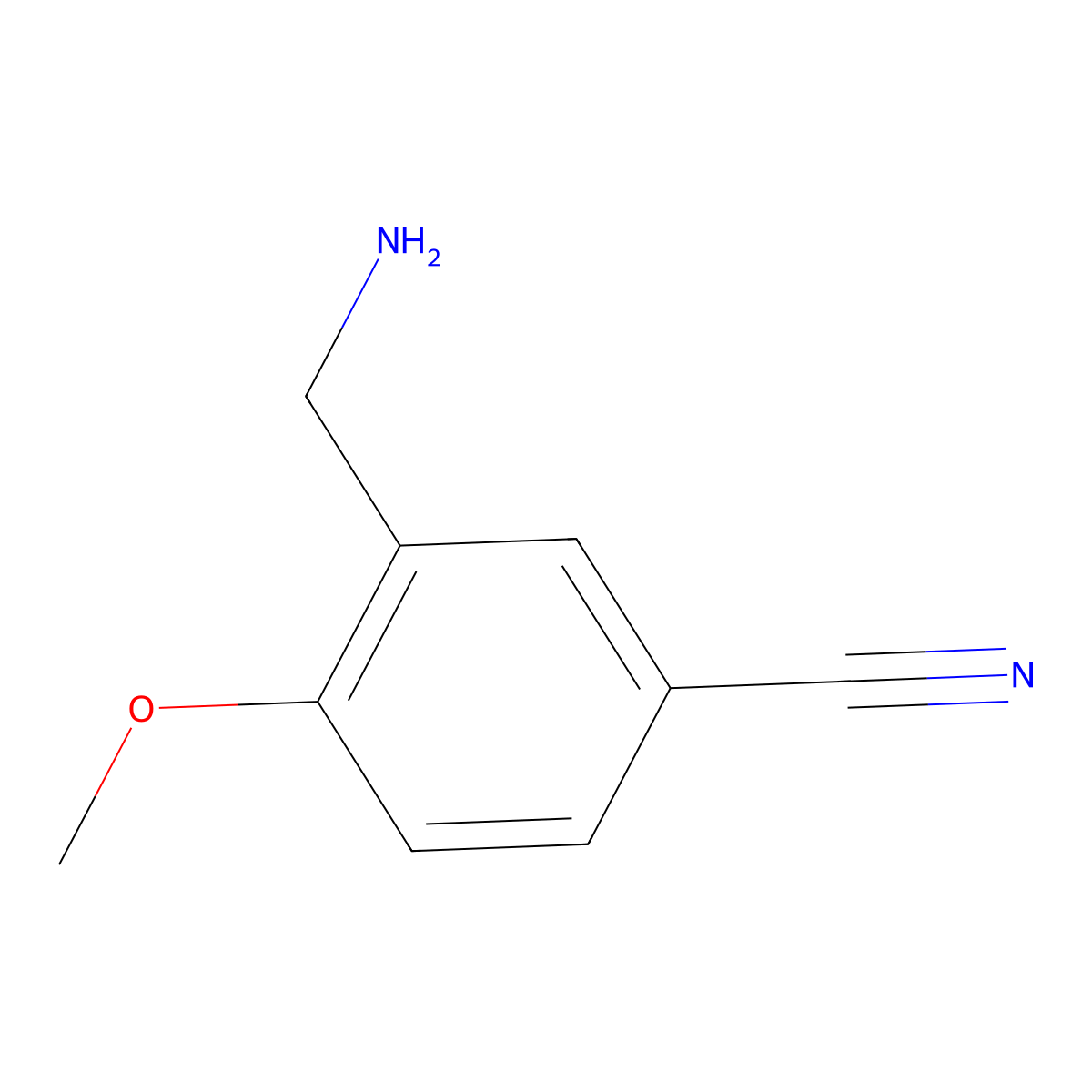 3-(Aminomethyl)-4-methoxybenzonitrile molecular structure, CAS 1261837-00-6