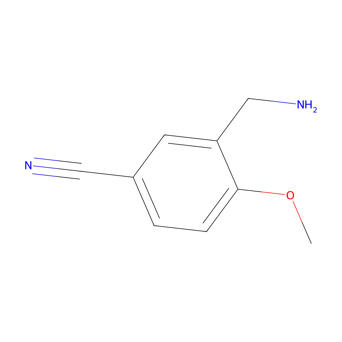 3-(Aminomethyl)-4-methoxybenzonitrile molecular structure, CAS 1261837-00-6